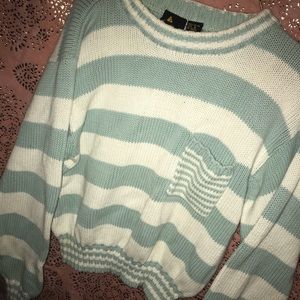 Blue and white  cropped sweater